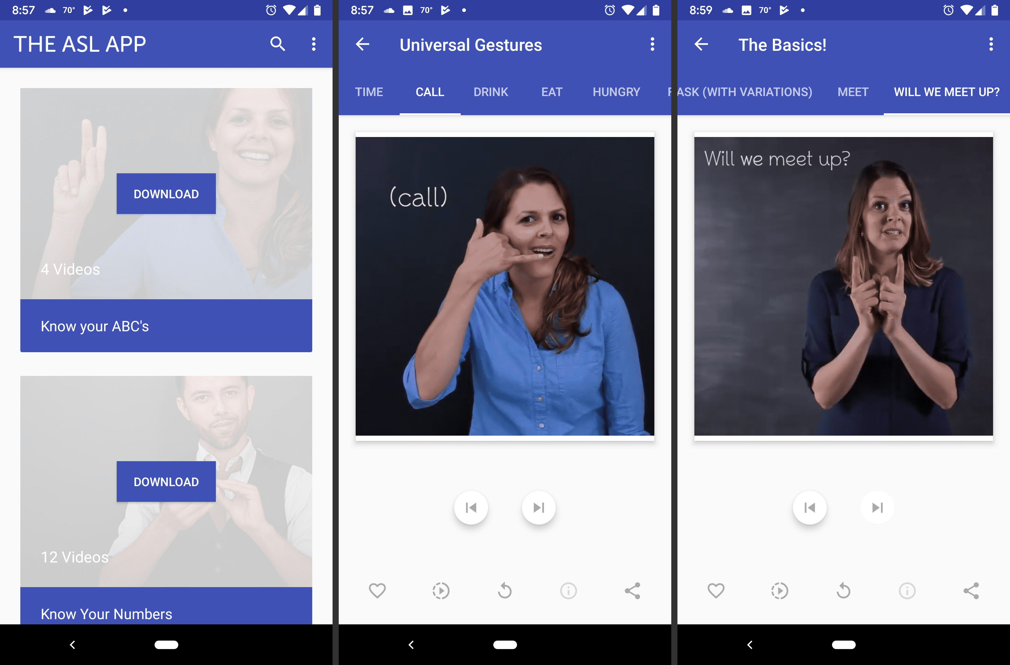 O aplicativo ASL no Android