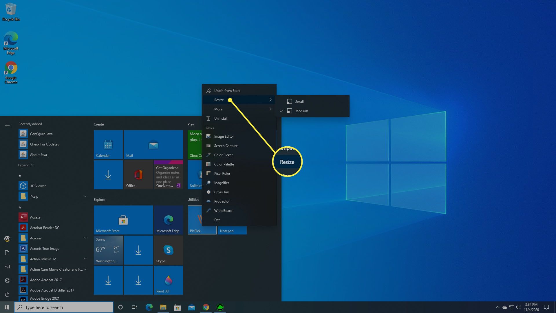 Ampliar O Menu Iniciar Do Windows 10