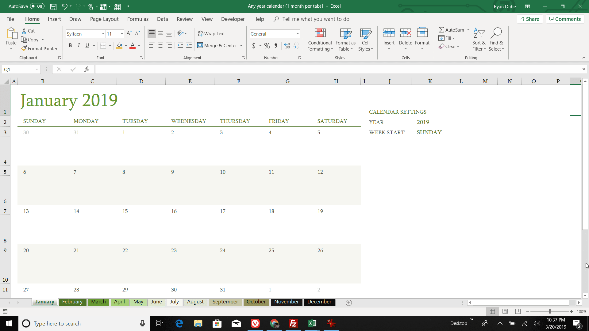 How To Create A Calendar In Excel From Scratch