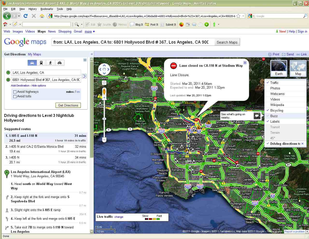 Mapa do Google de Los Angeles