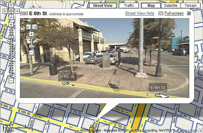 O Google Street View é uma ótima maneira de verificar um cruzamento.