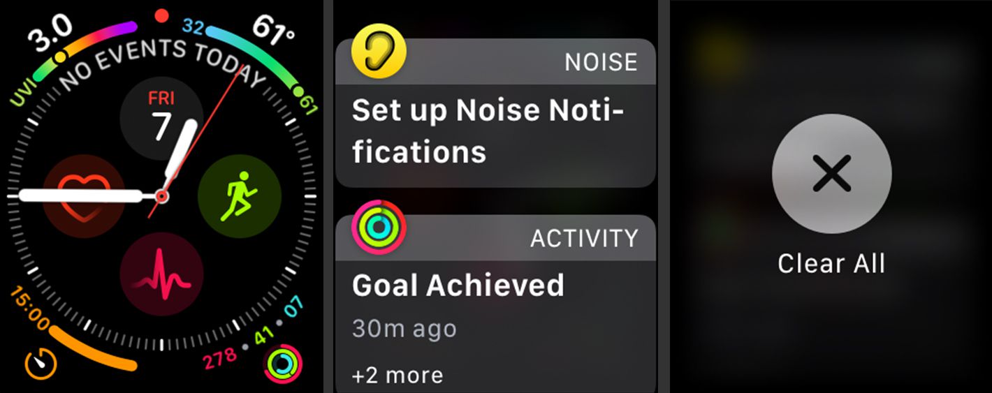 Tela de notificação no Apple Watch