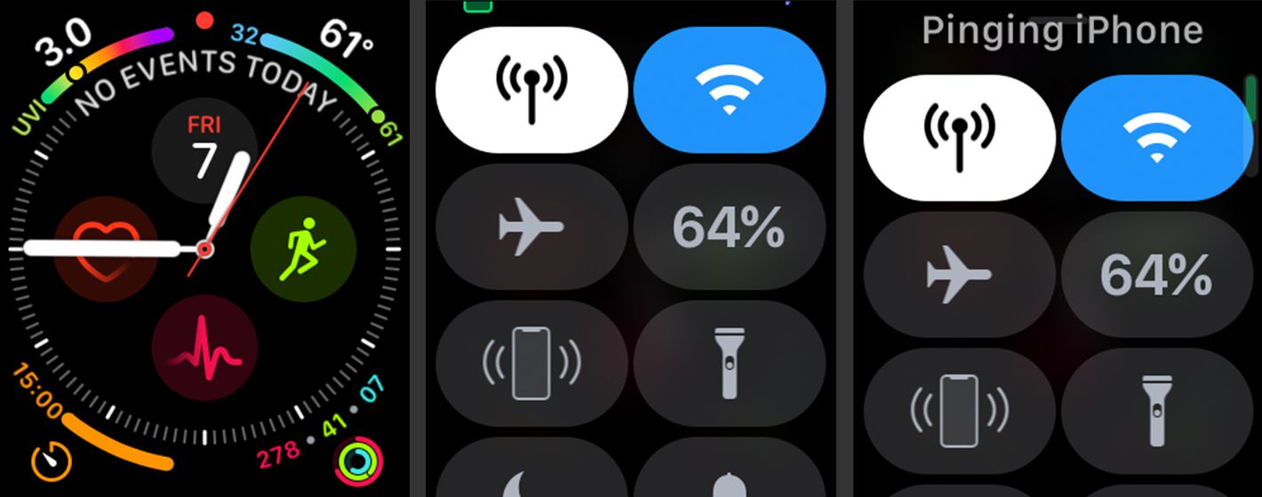 Opção de ping do iPhone no Apple Watch