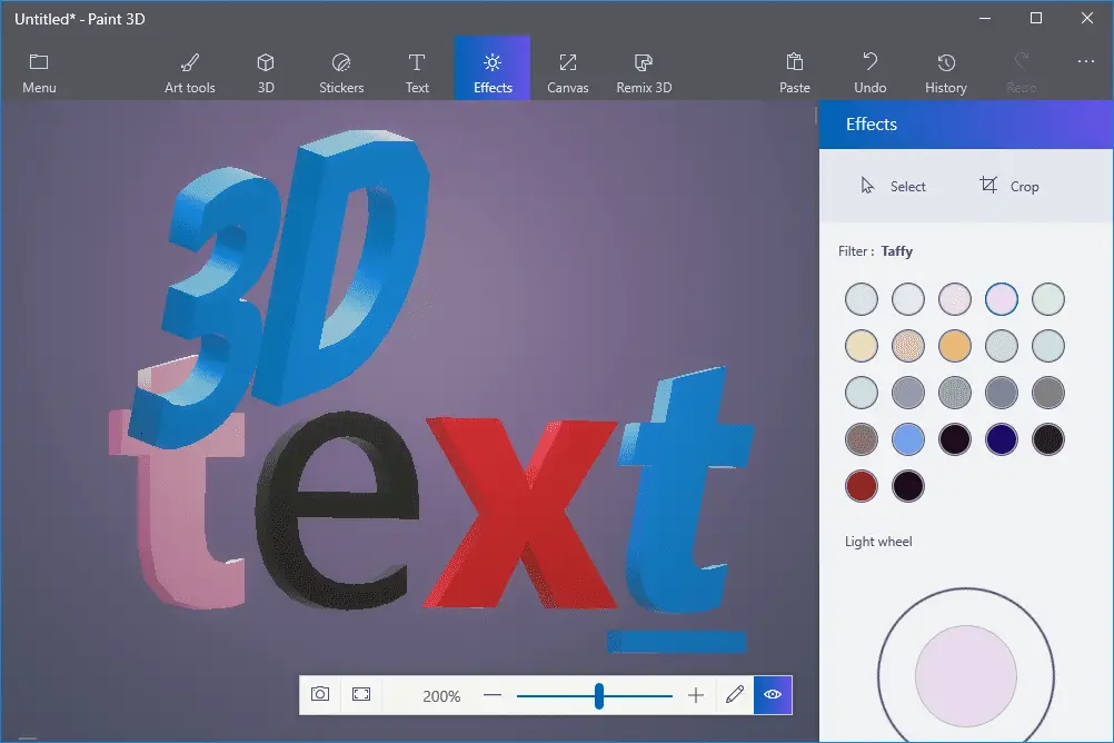 how to curve text 3d paint