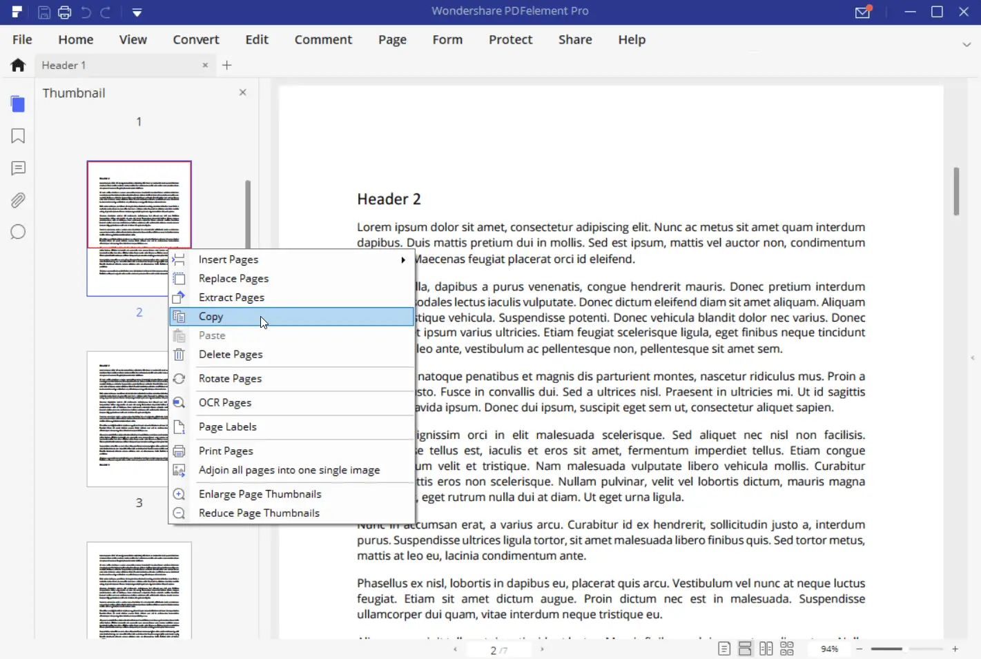 Captura de tela da cópia de uma página em um documento PDF