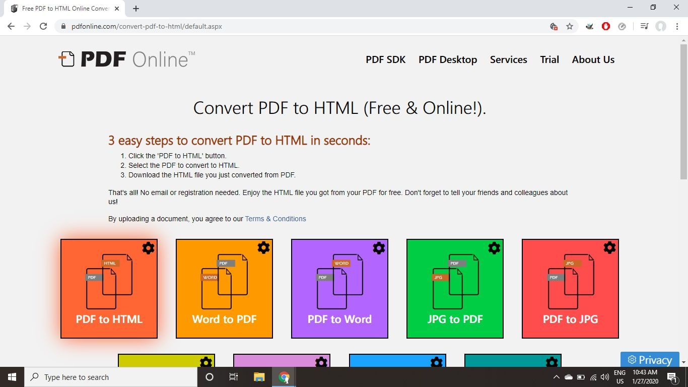 Conversor PDF Online de PDF para HTML