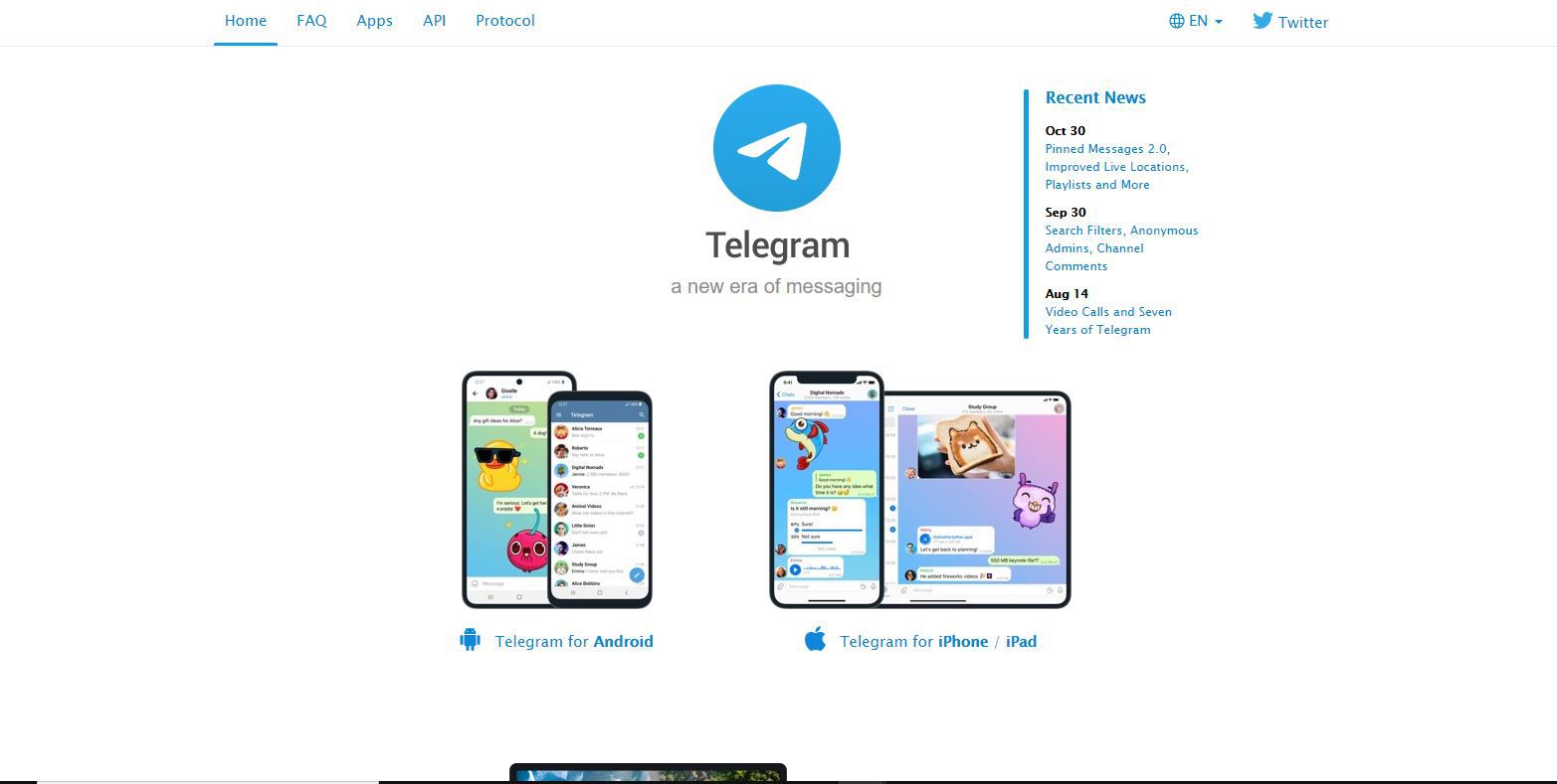 Site do Telegram Messenger