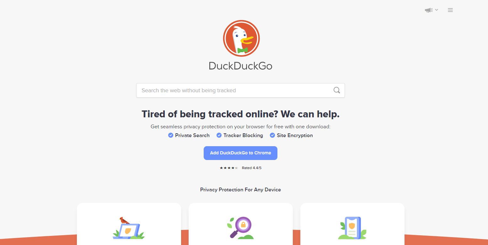 Site do DuckDuckGo