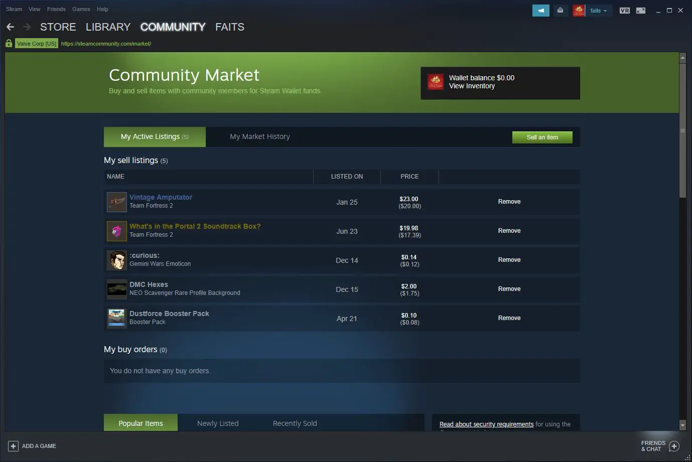 Mercado da Comunidade Steam.