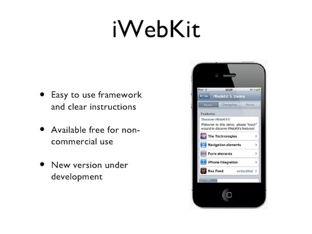 Captura de tela do iwebkit