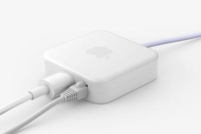 O adaptador de energia para o novo iMac anunciado em 20 de abril.