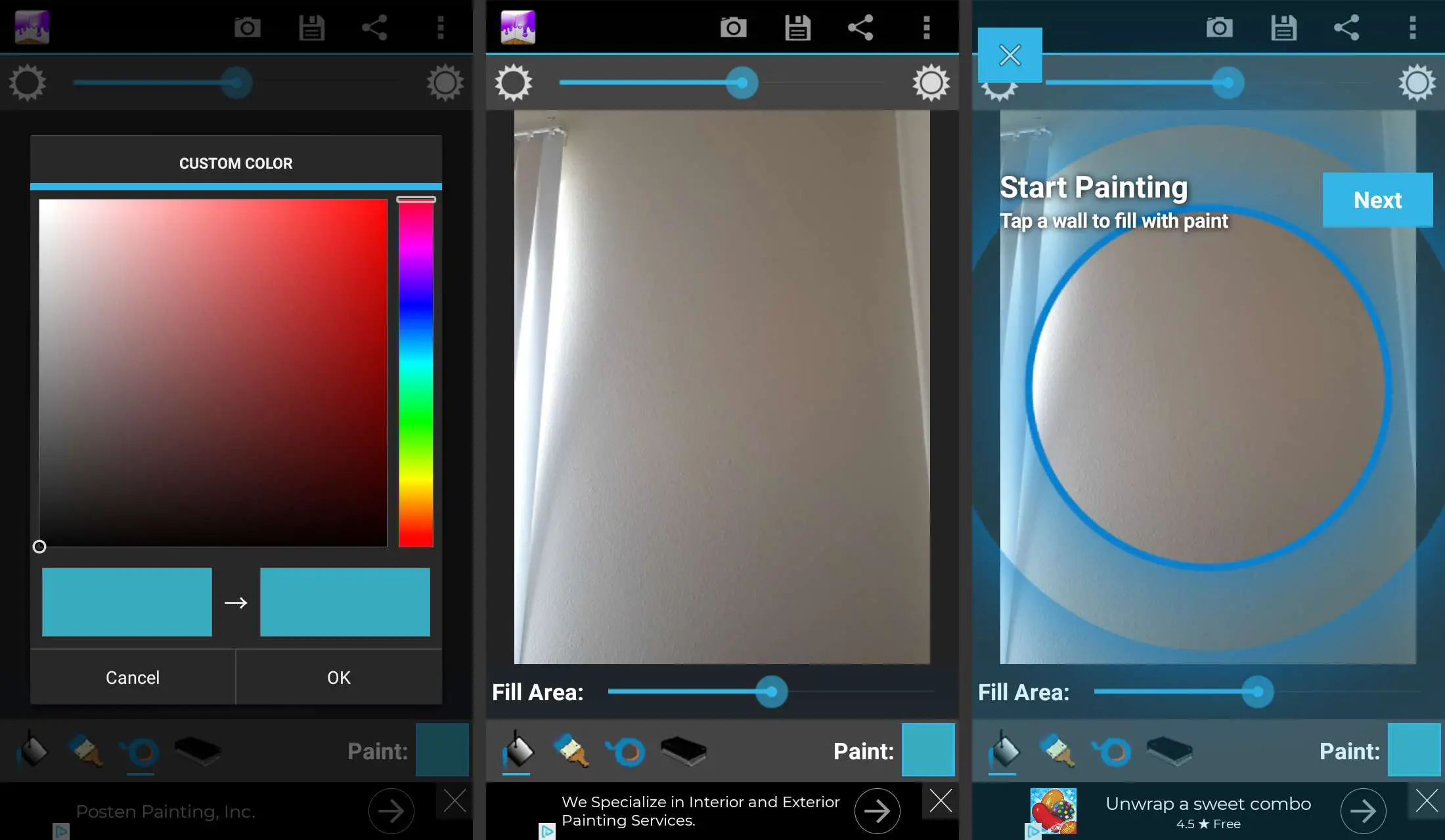 O aplicativo Paint Tester para Android