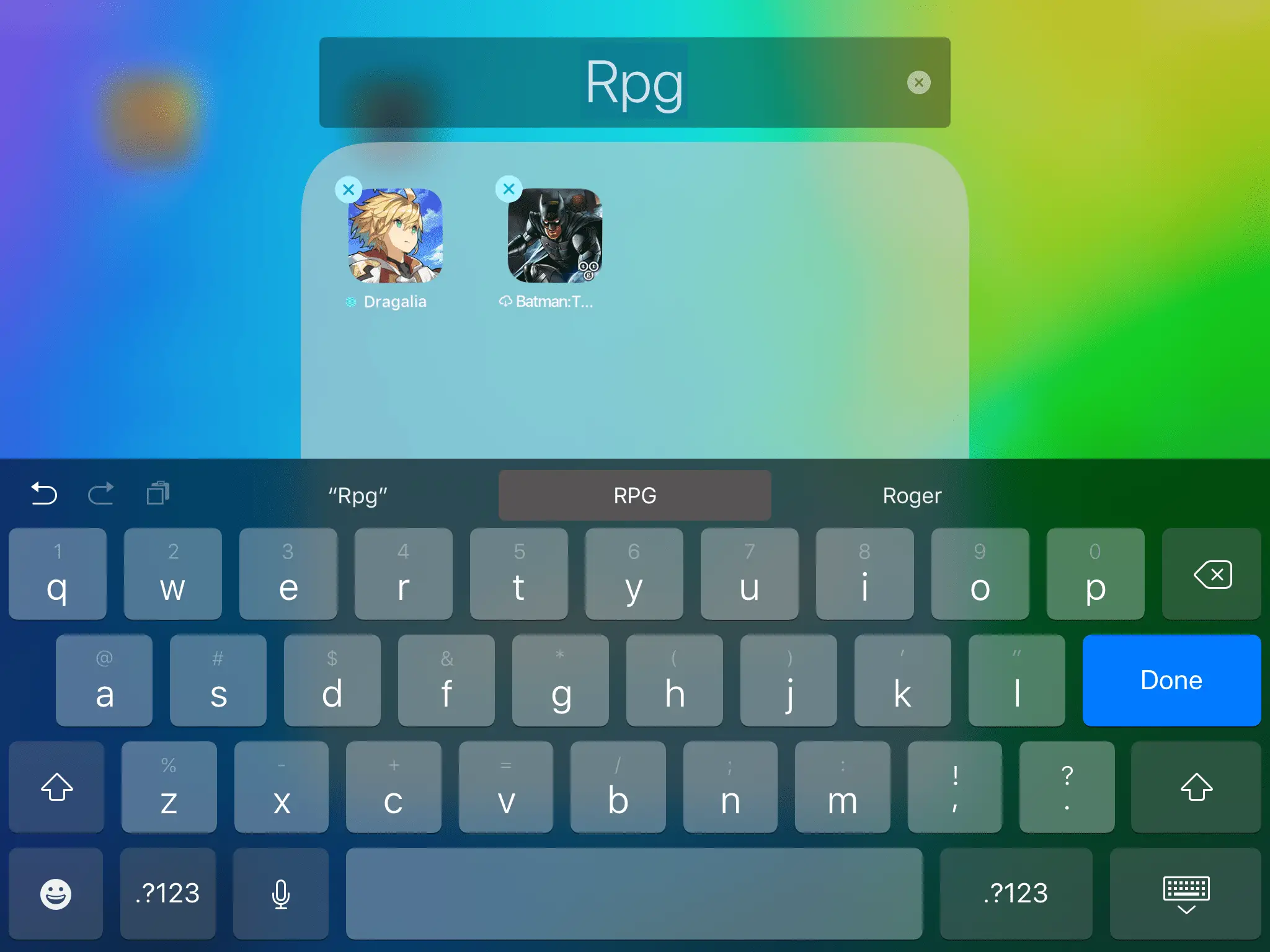 Pasta renomeada de "Jogos" para "Rpg" no iPad