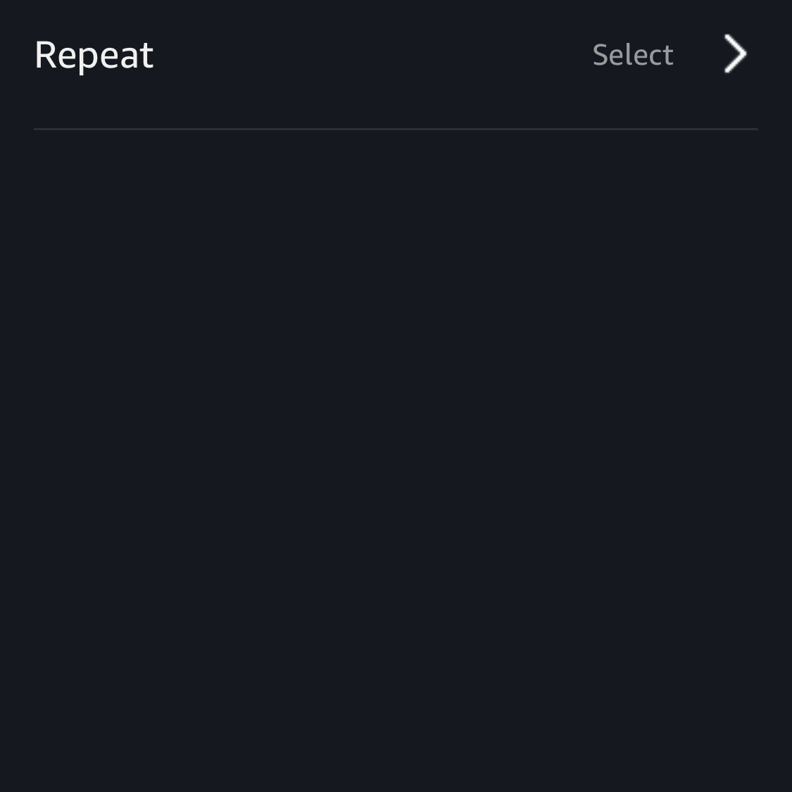 Uma captura de tela no aplicativo Alexa mostrando as opções para agendar uma ação.