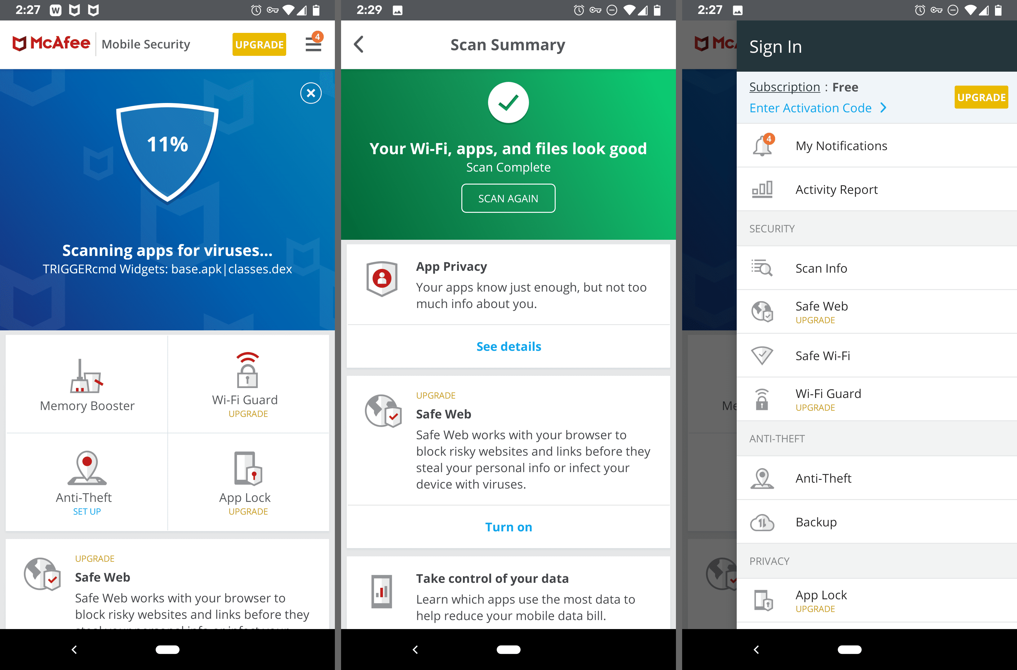 Aplicativo McAfee Mobile Security para Android