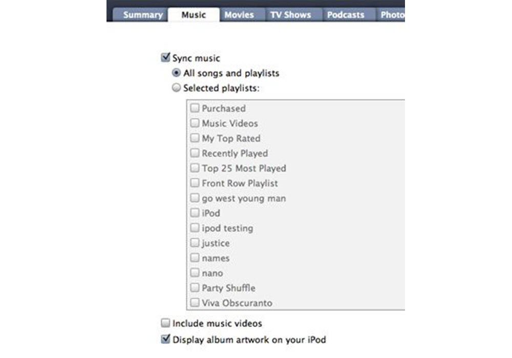 Captura de tela mostrando etapas específicas para adicionar a arte do álbum em alguns iPods mais antigos