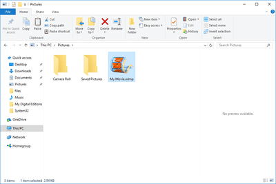 arquivo destacado no Windows 10