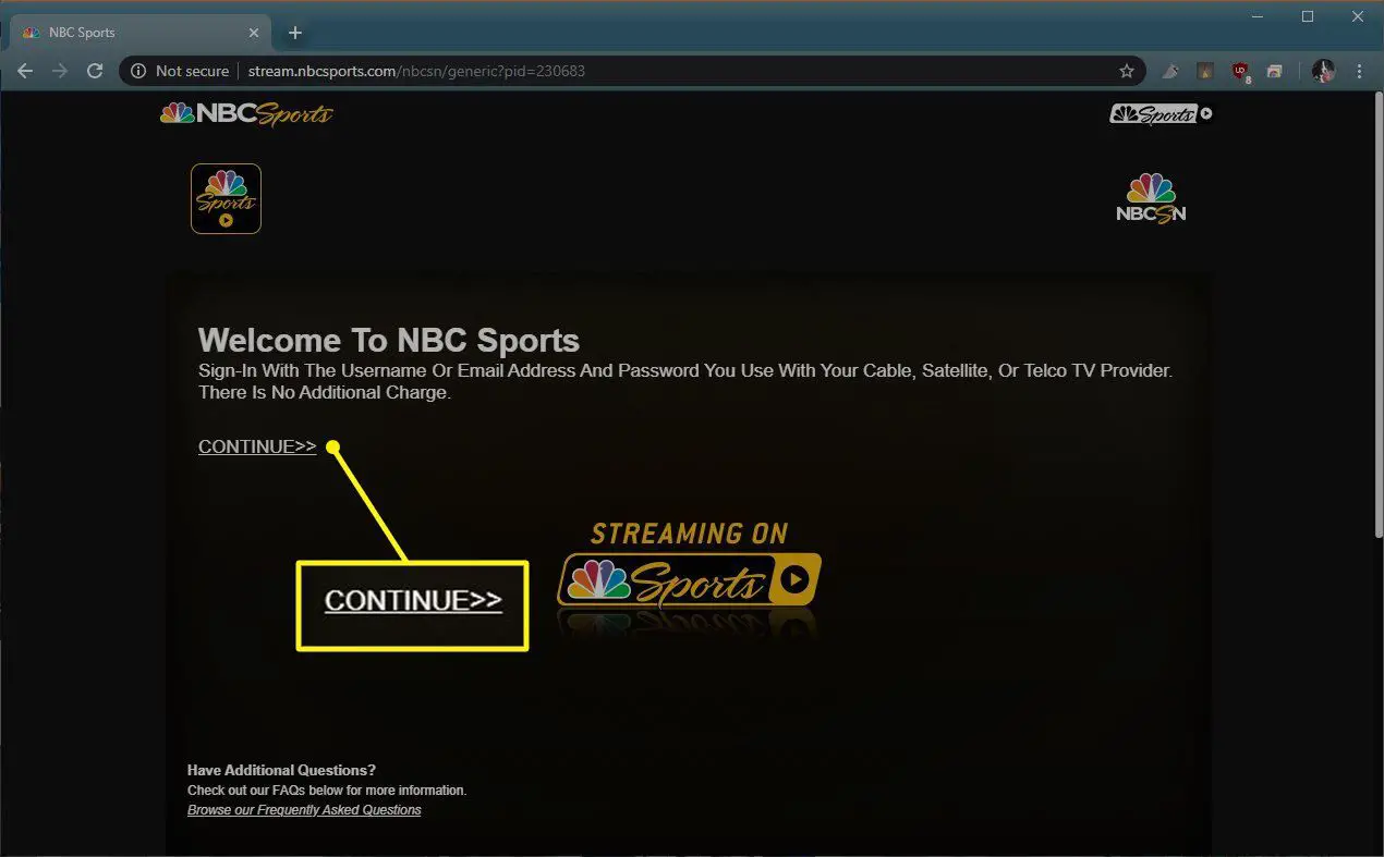 NBCSports.com com Continuar destacado