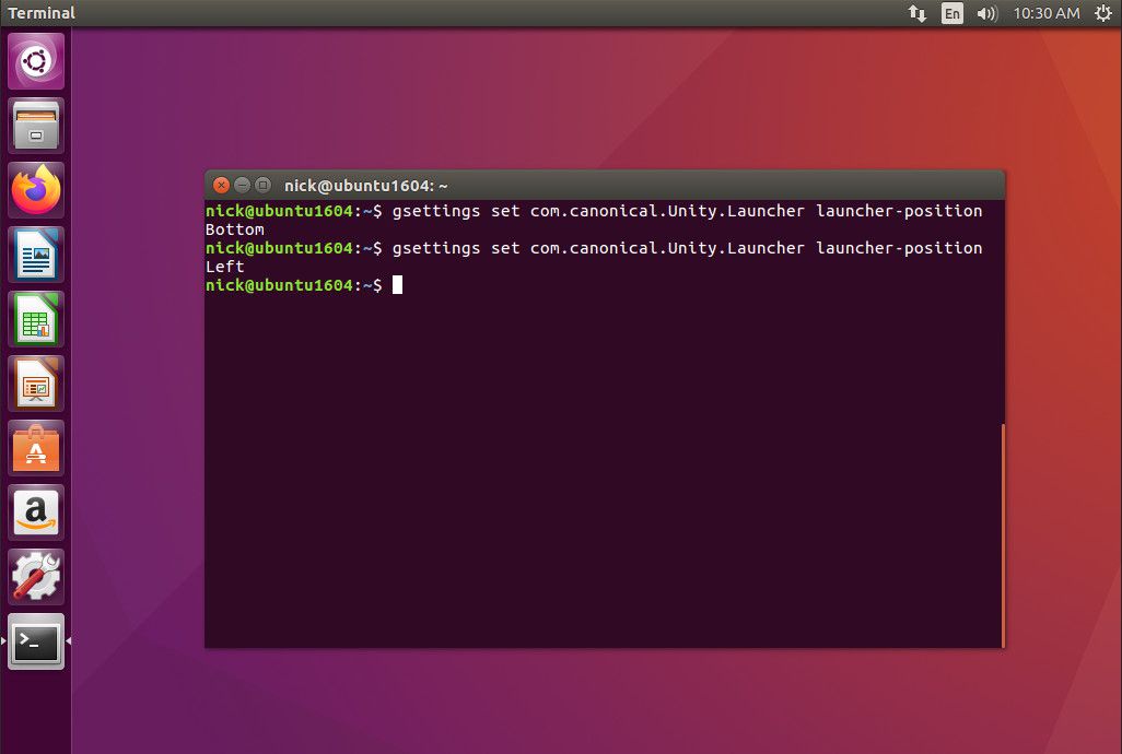 Lançador Ubuntu Unity esquerdo