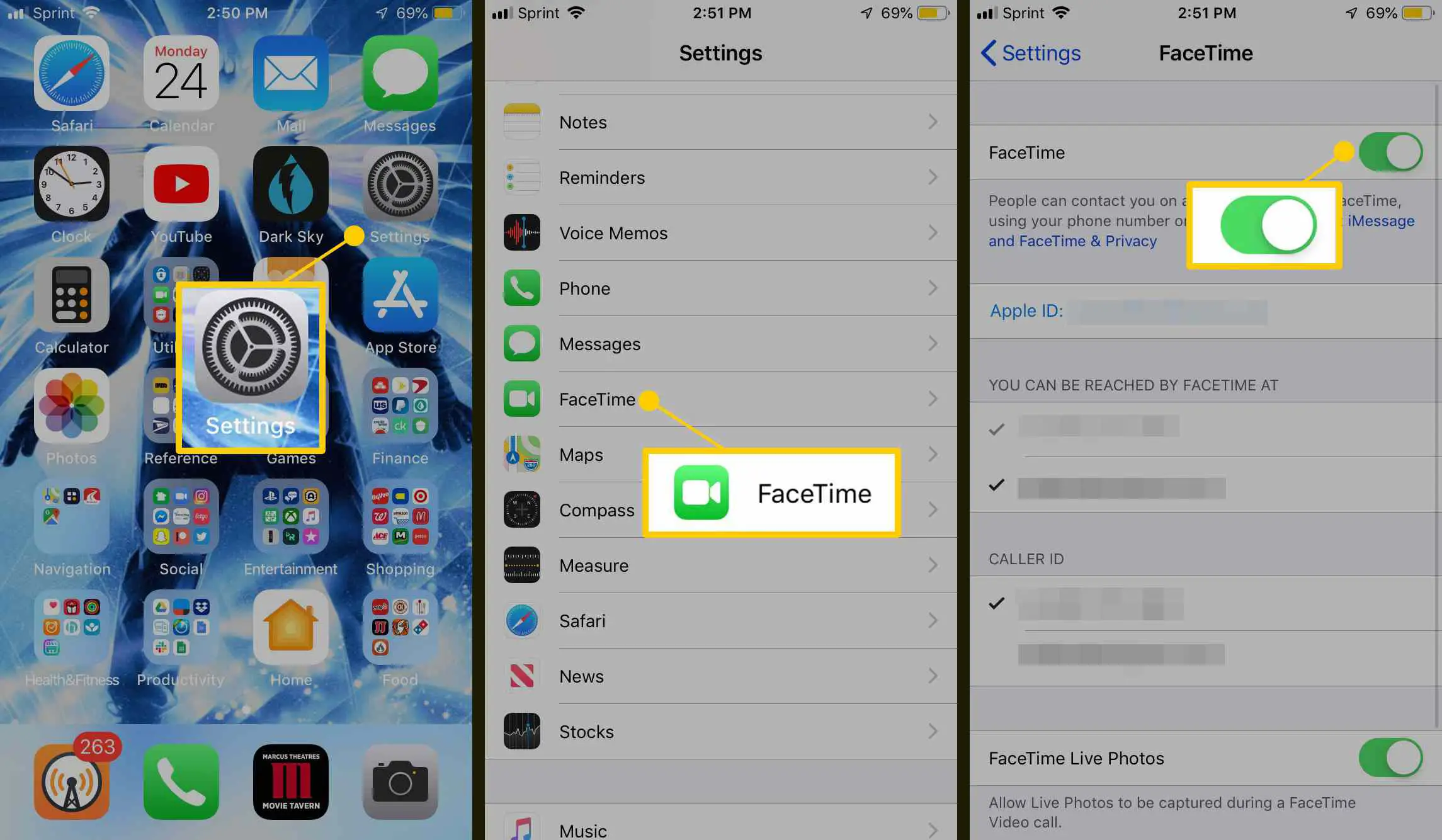 Captura de tela do FaceTime no iPhone e iPod Touch
