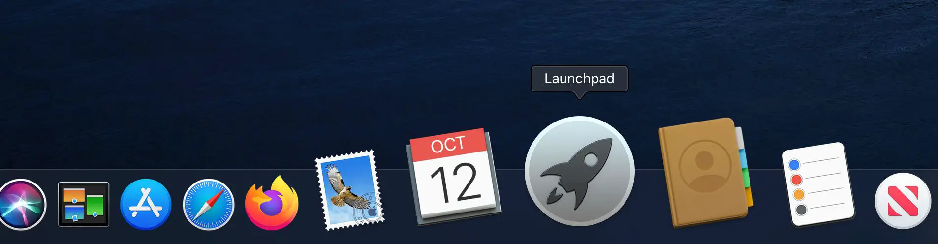 Ícone do Launchpad no dock do Macbook