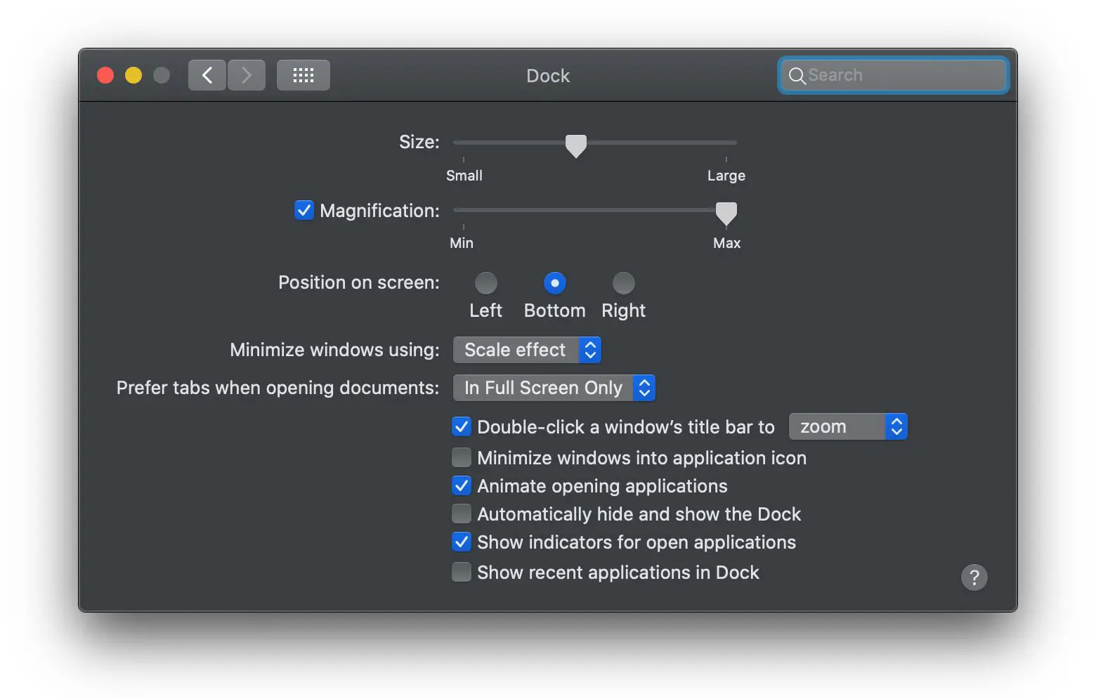 Preferências do sistema de encaixe em um Mac