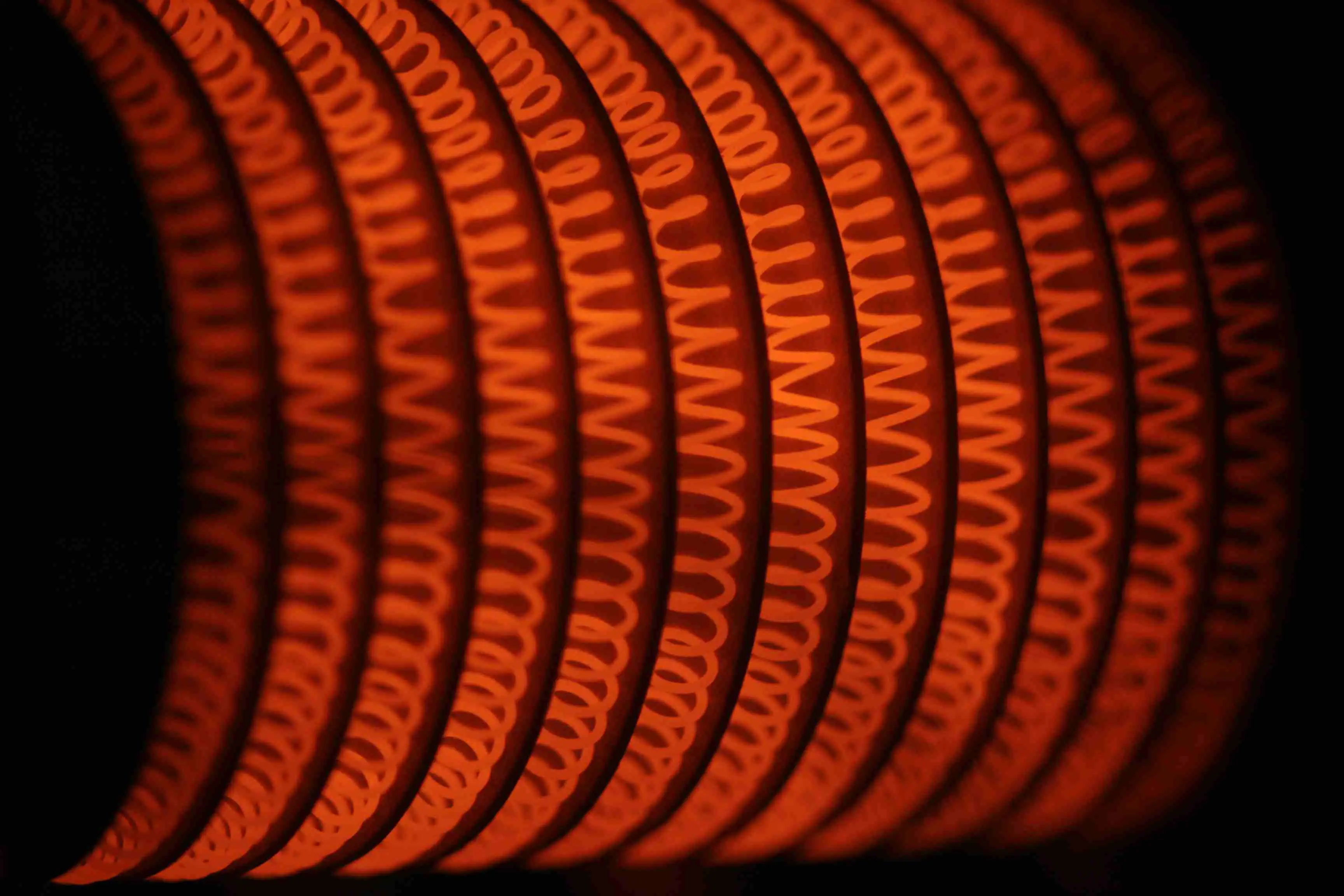 Close-up de bobinas de aquecimento