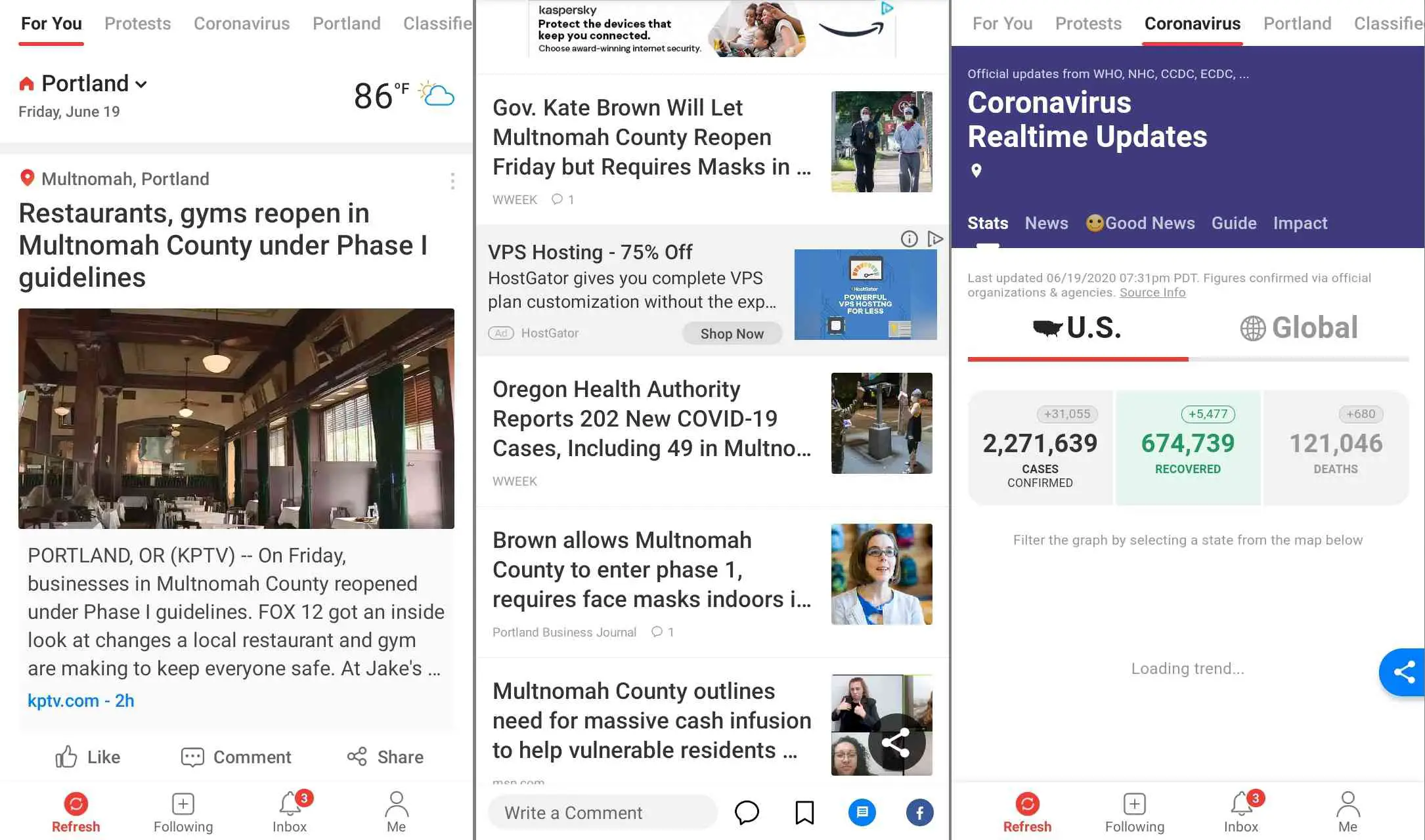 Leitor de feed RSS News Break para Android
