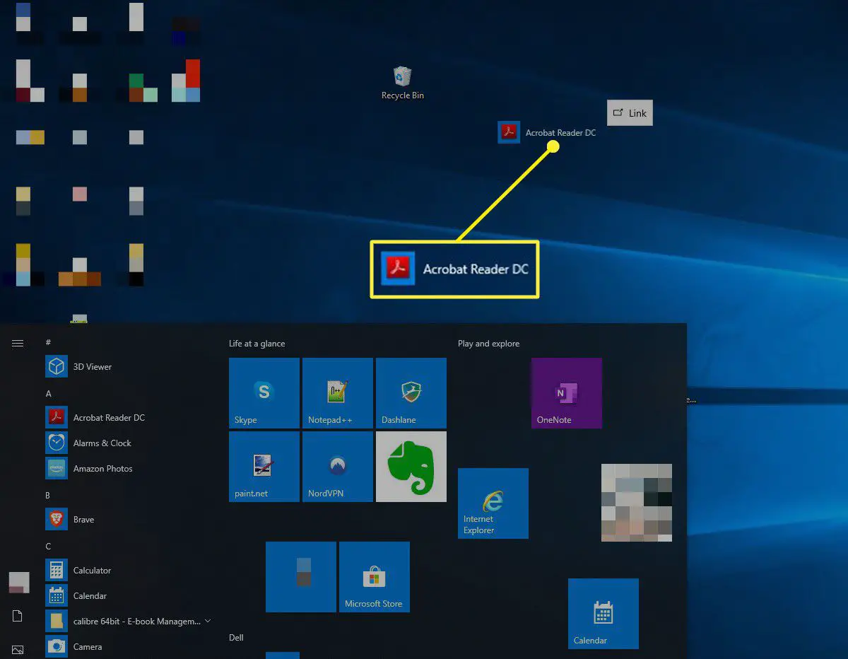 Clique e arraste no menu Iniciar do Windows 10