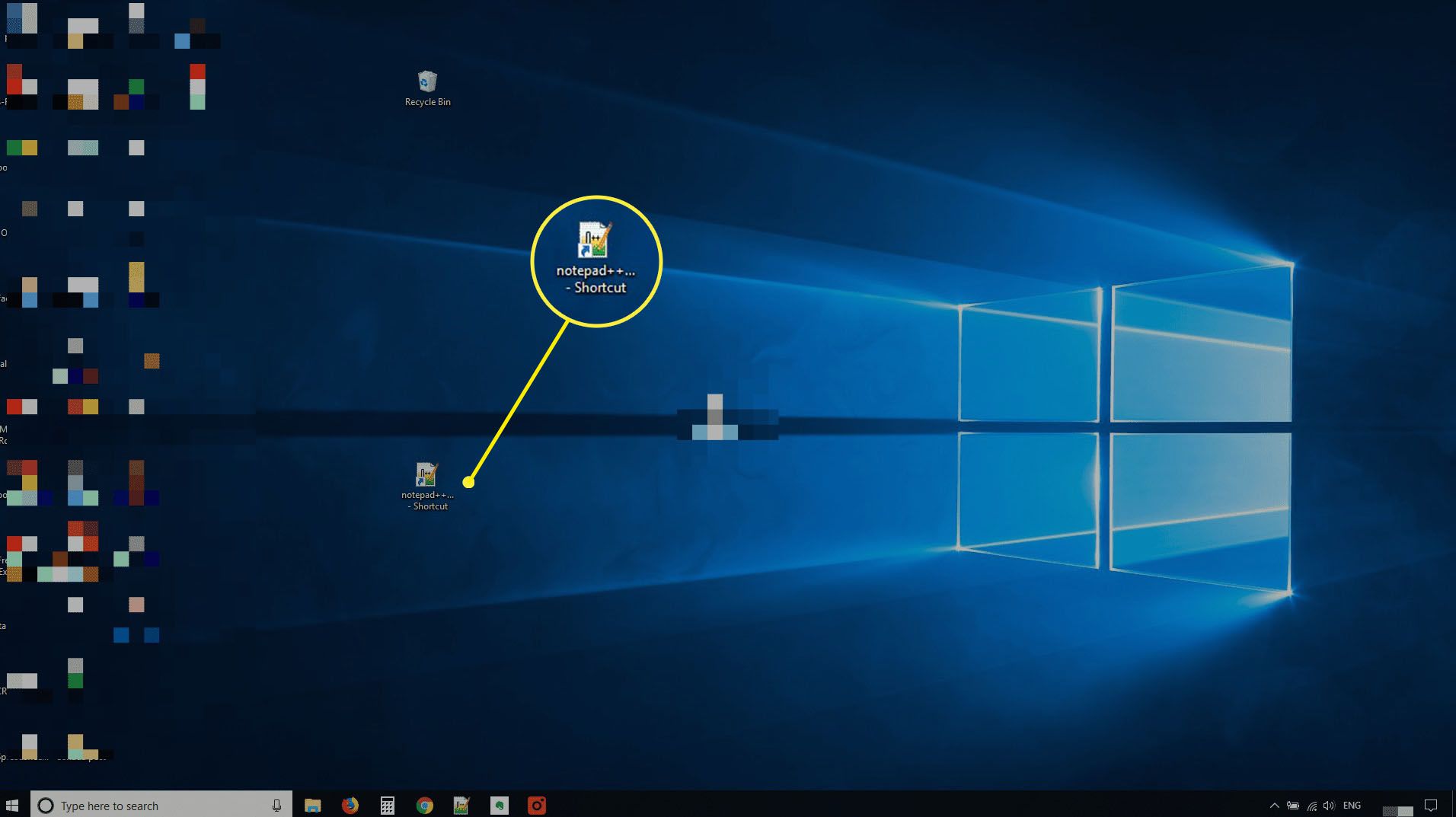 Novo atalho na área de trabalho do Windows 10