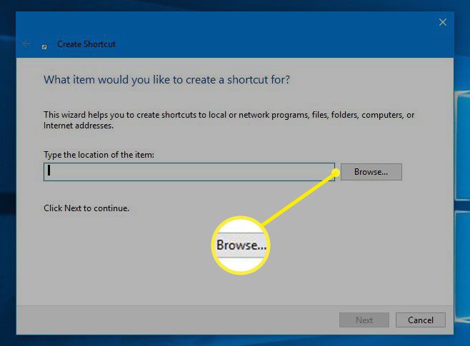 Procure o item para criar um atalho na área de trabalho no Windows 10
