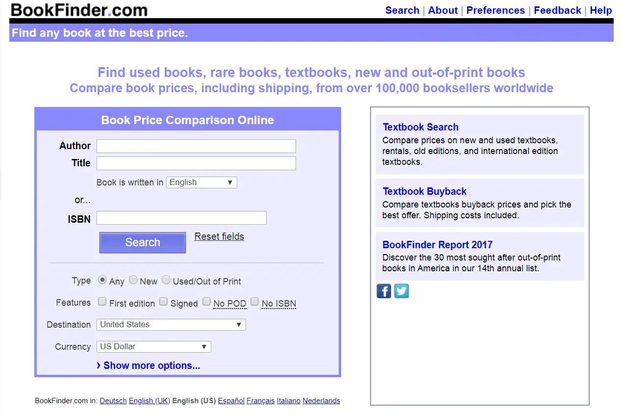 Site BookFinder.com