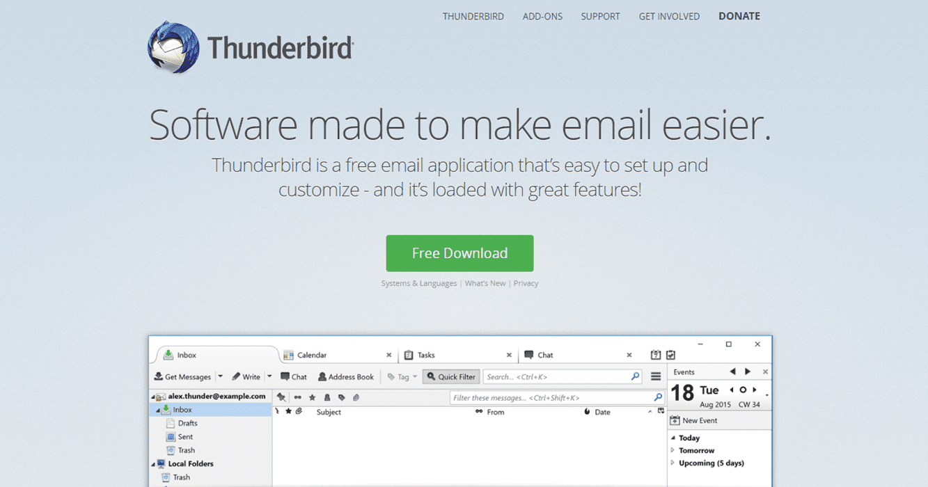 Cliente de e-mail gratuito Mozilla Thunderbird