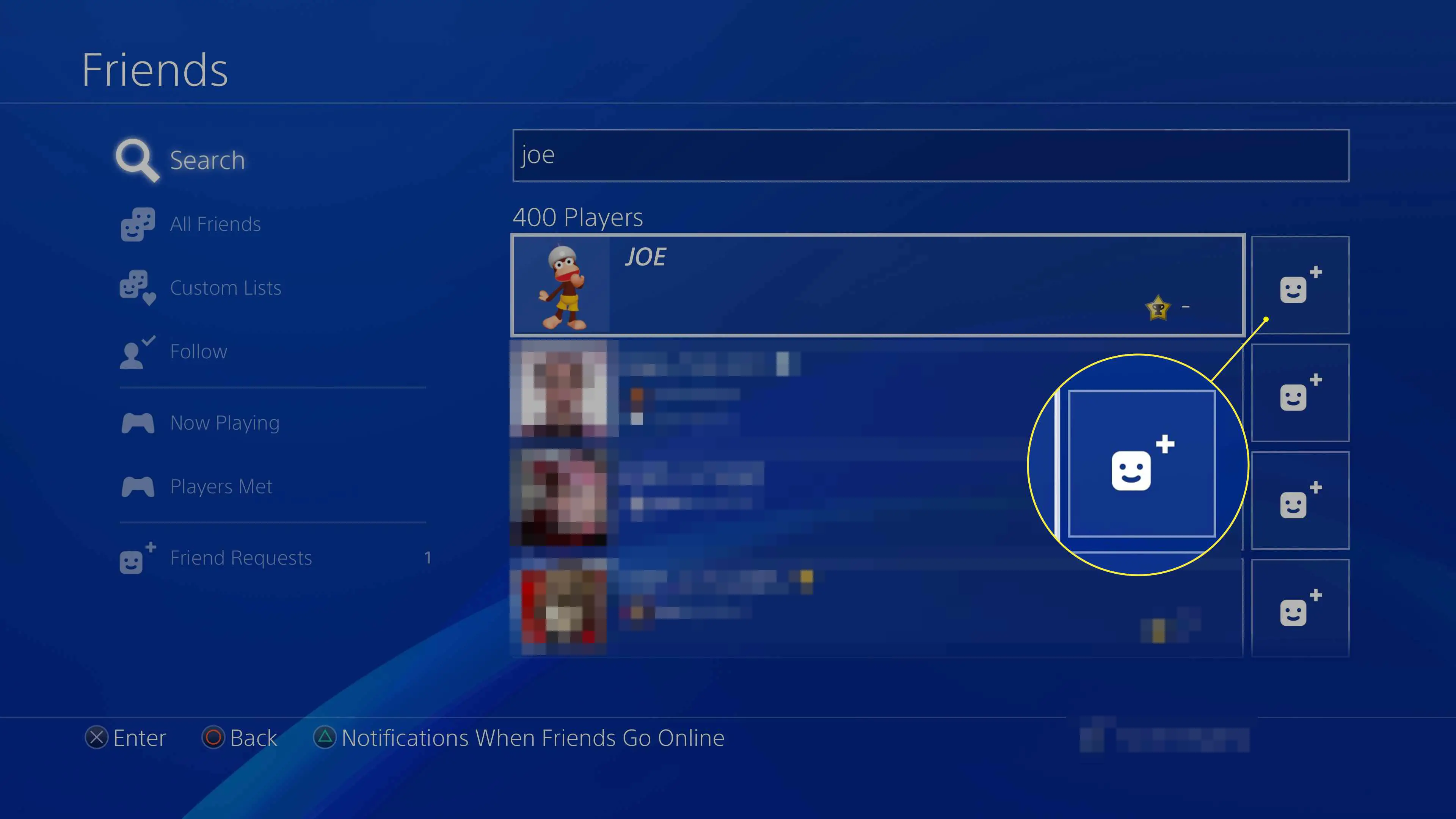 PS4 adicionando um amigo