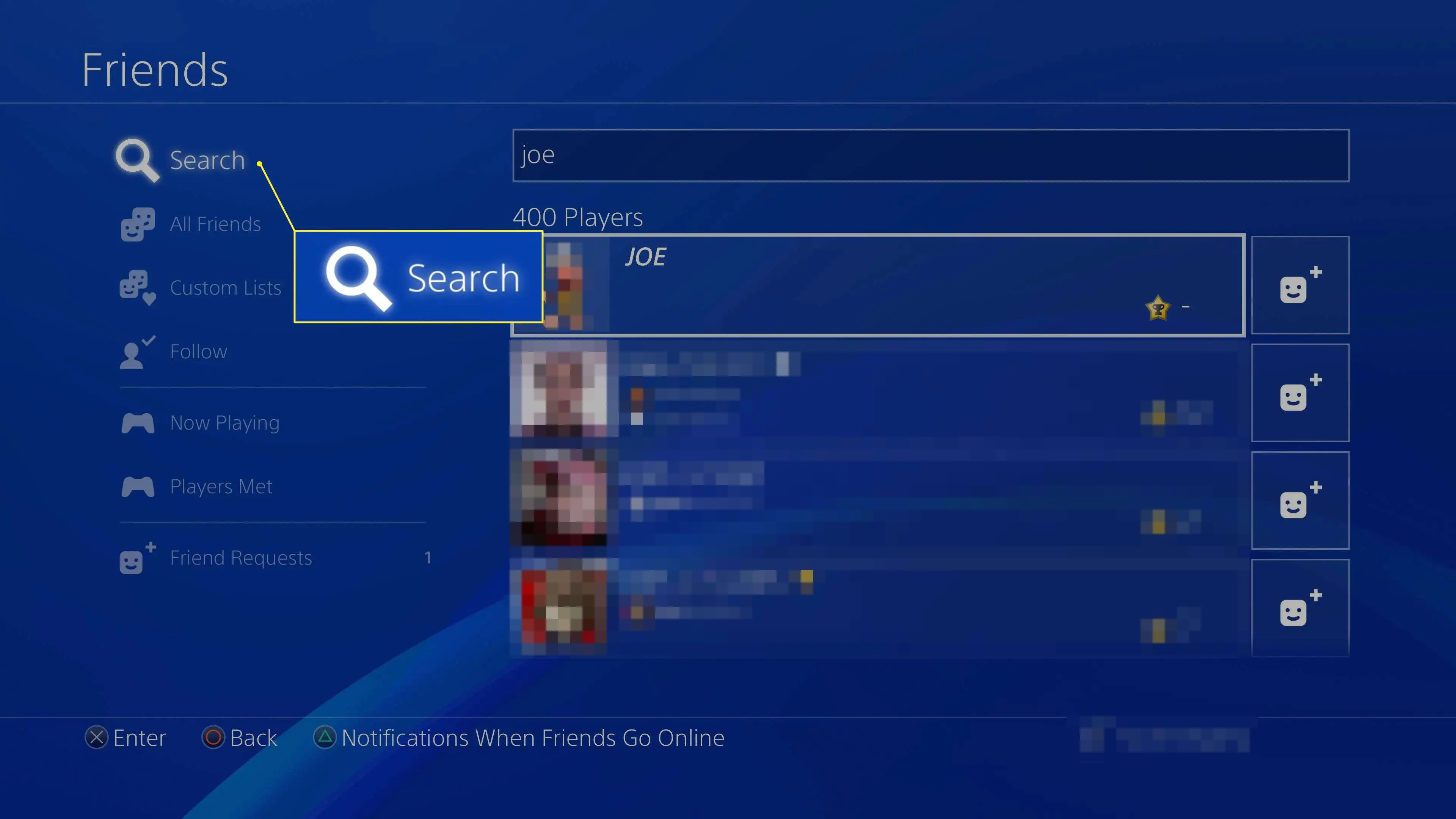 PS4 Friends Search