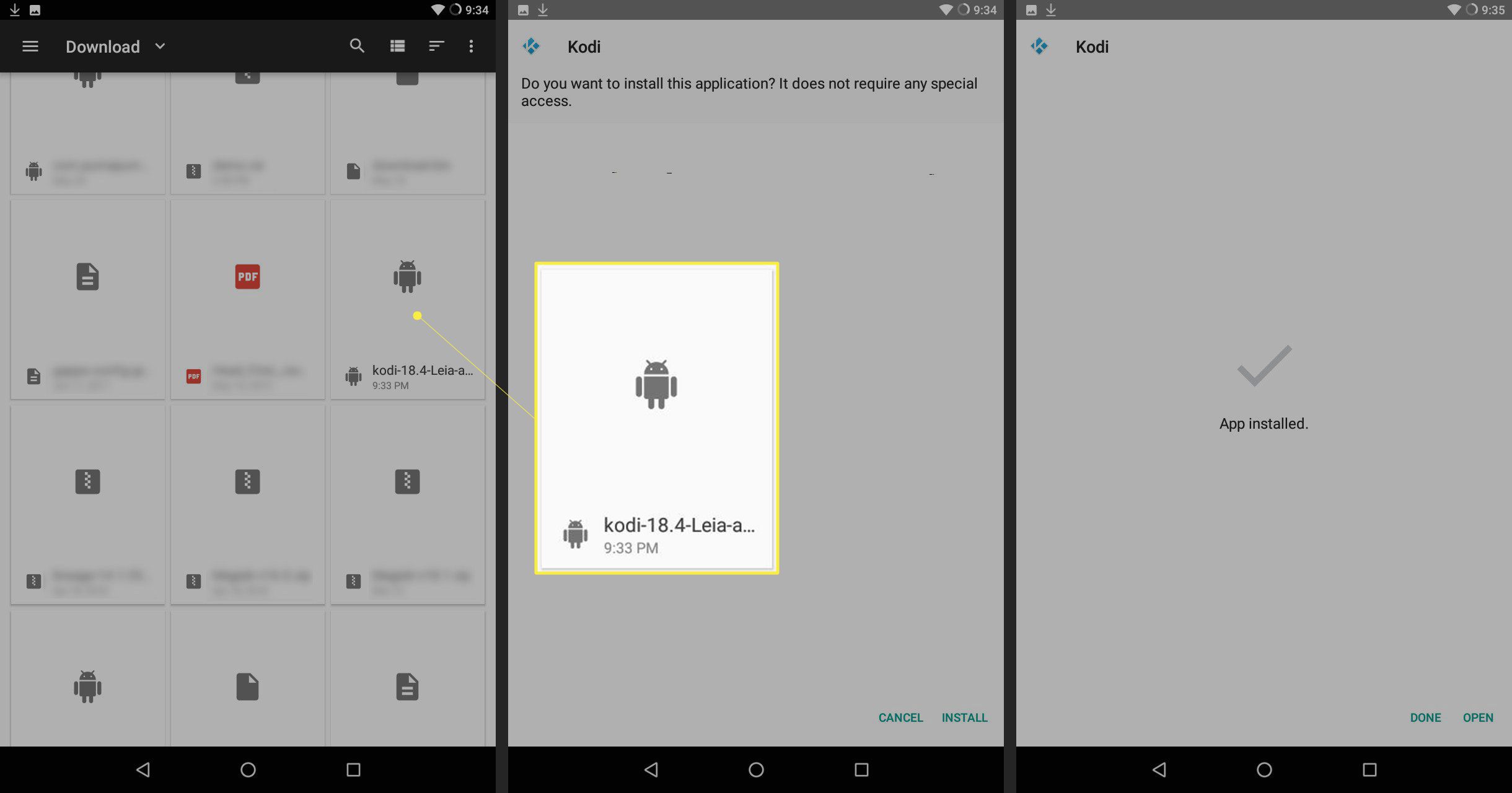 Barra lateral do Android Kodi