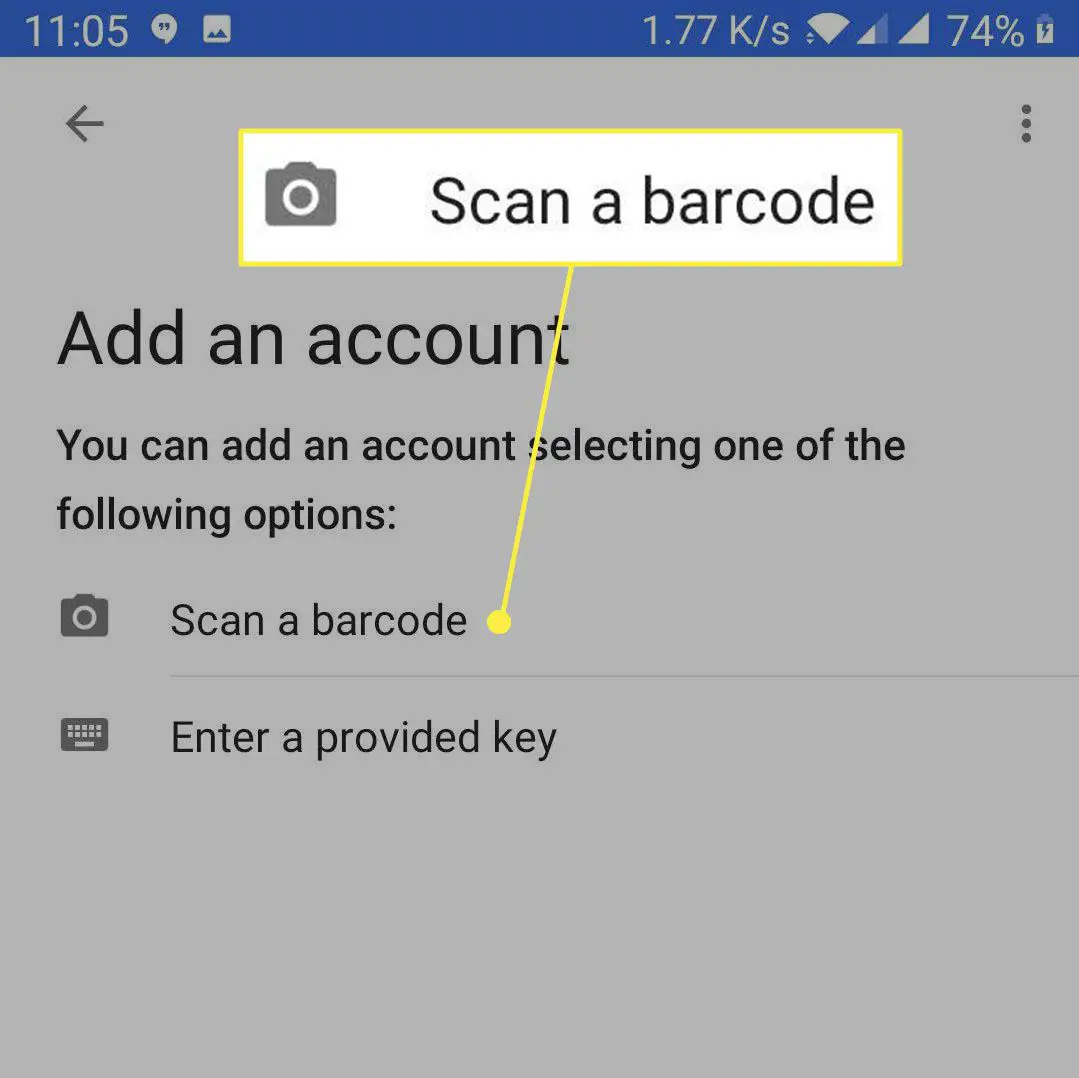 Adicionar conta no aplicativo Google Authenticator
