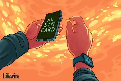 Ilustração de alguém retirando o cartão SIM do iPhone para o Apple Watch no Android