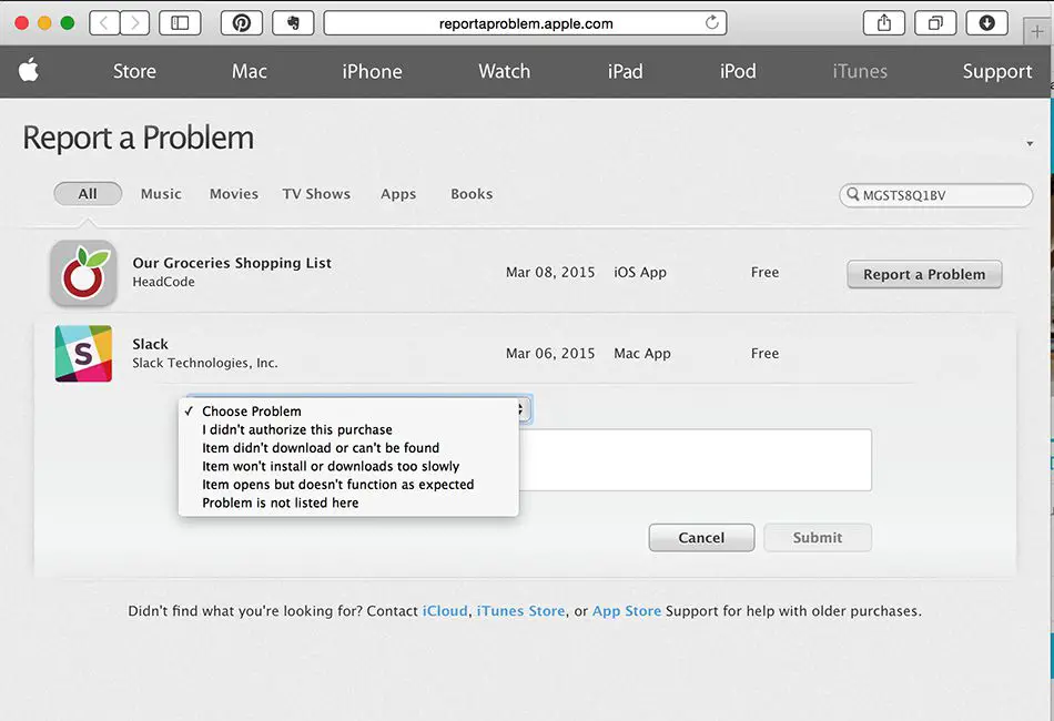 obter ajuda do iTunes, explicar o problema