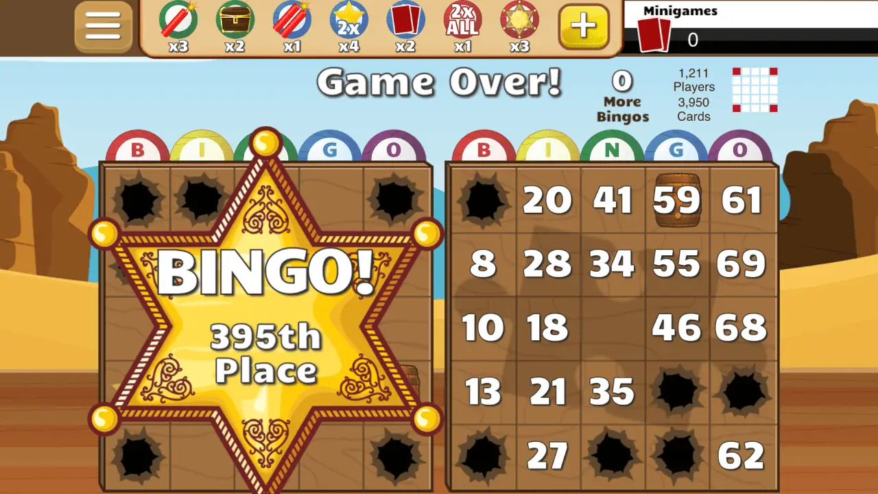 Captura de tela de como ganhar o Bingo no Bingo Showdown