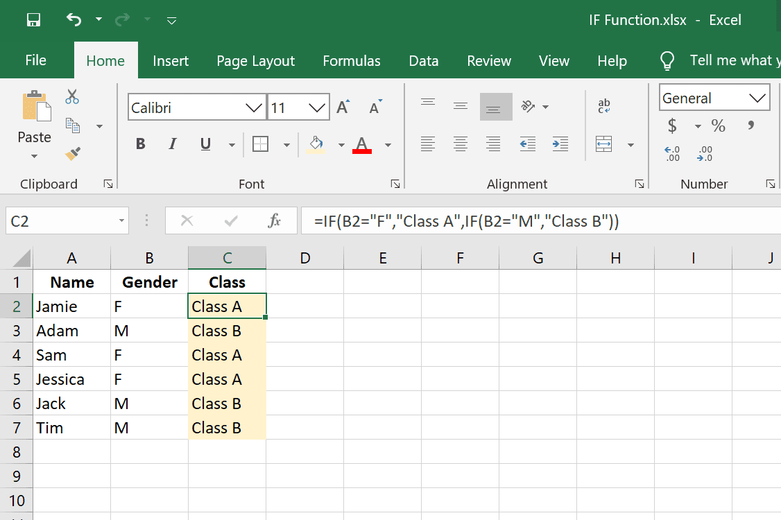 Instruções IF aninhadas no Excel