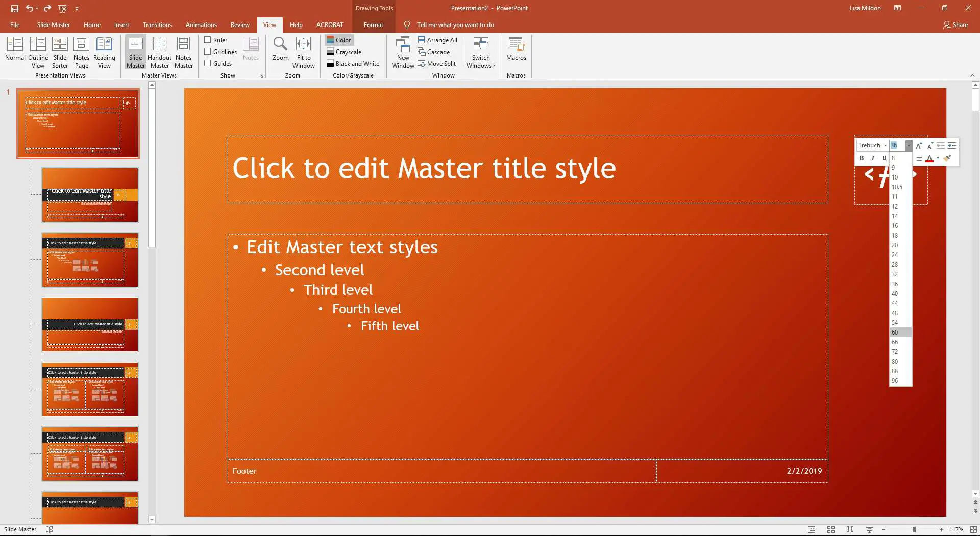 Apresentação de slides do PowerPoint exibindo a caixa de diálogo de fontes.
