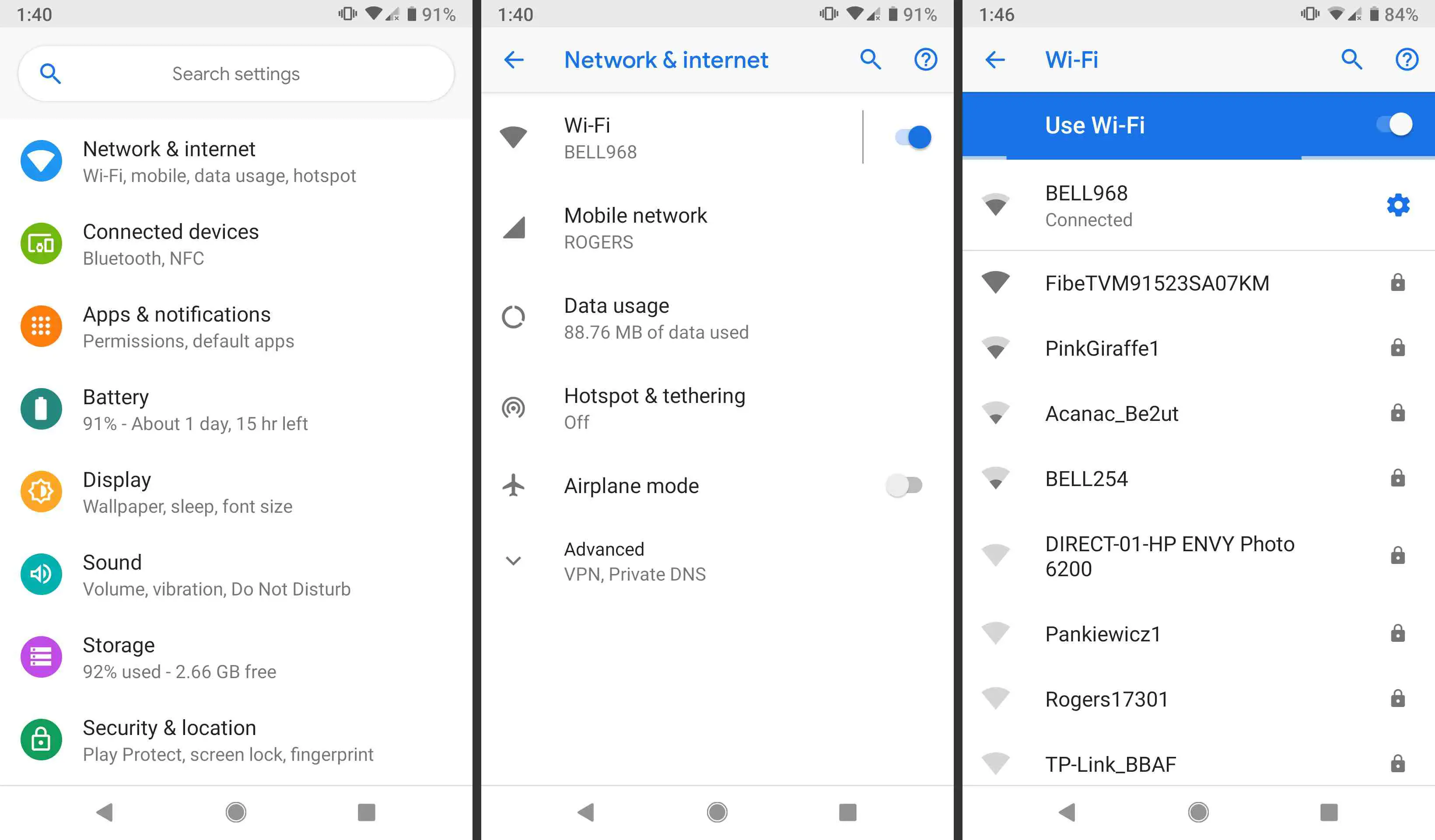 Uma captura de tela mostrando uma lista de redes Wi-Fi disponíveis.