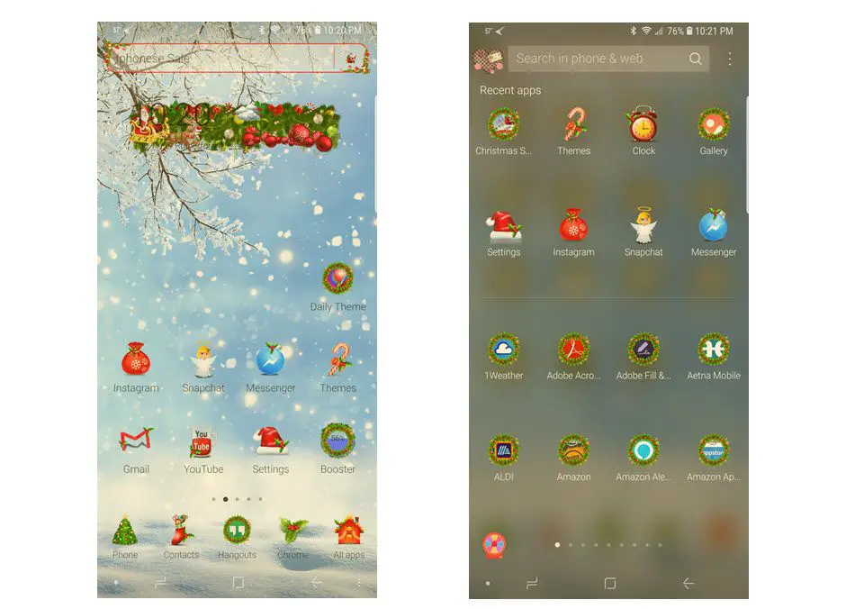 Capturas de tela do tema Natal Papai Noel Inverno, gratuitas para Android