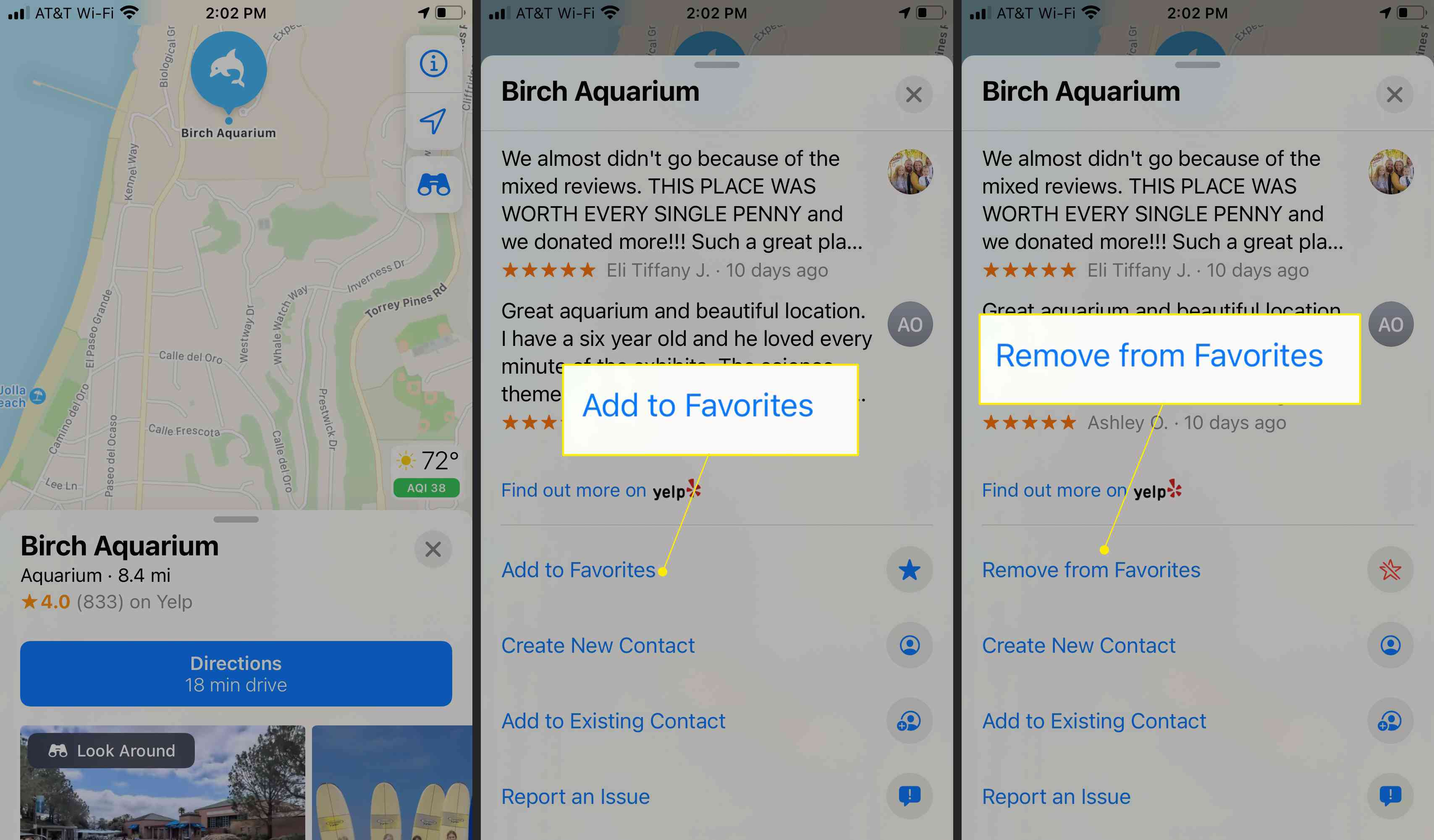 Apple Maps Adicionar aos Favoritos e Remover dos Favoritos