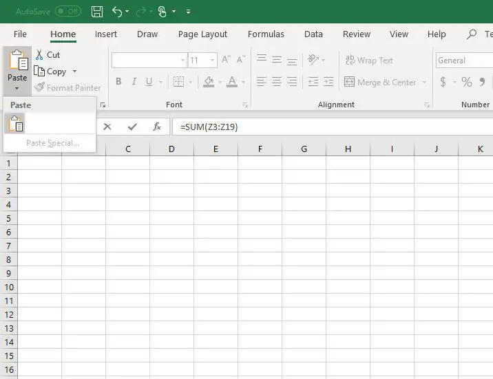 Copie e cole no Excel