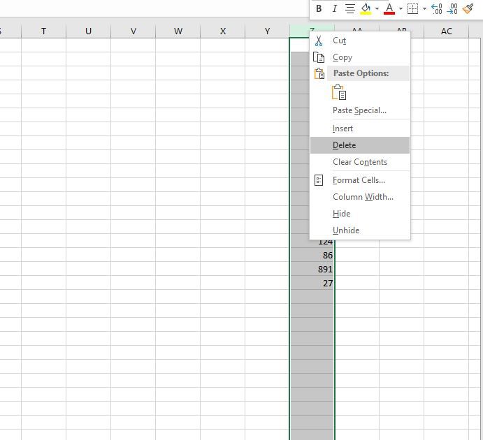 Adicionar ou remover colunas e linhas no Excel