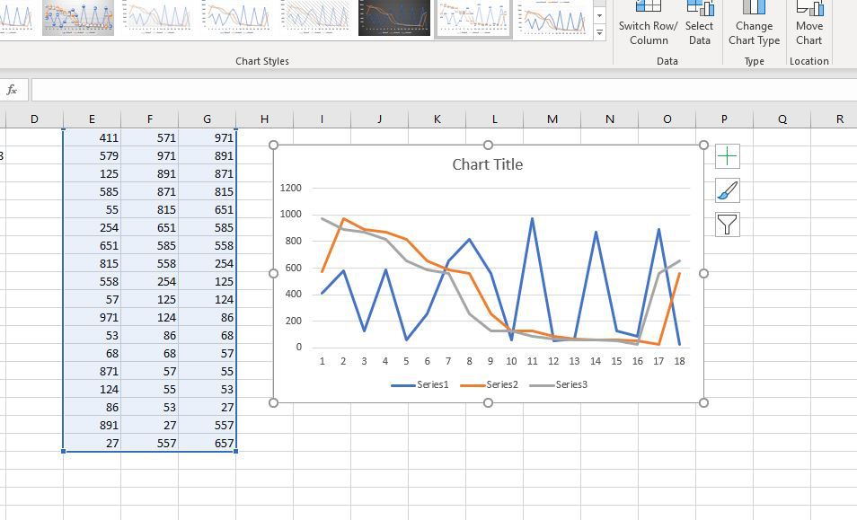 Gráfico de linha no Excel