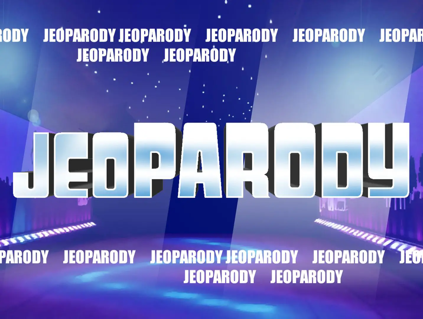 Uma tela inicial do modelo Jeopardy