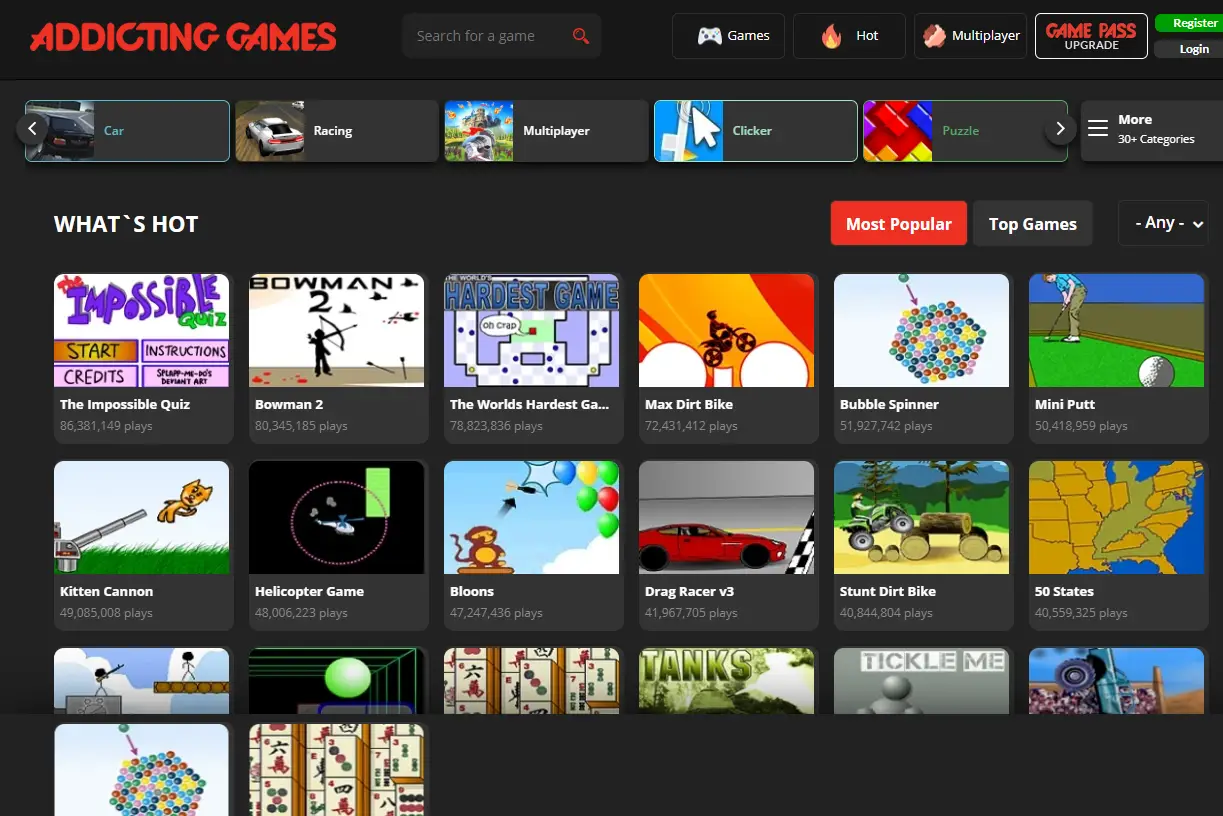Tendências de jogos online grátis em Addicting Games